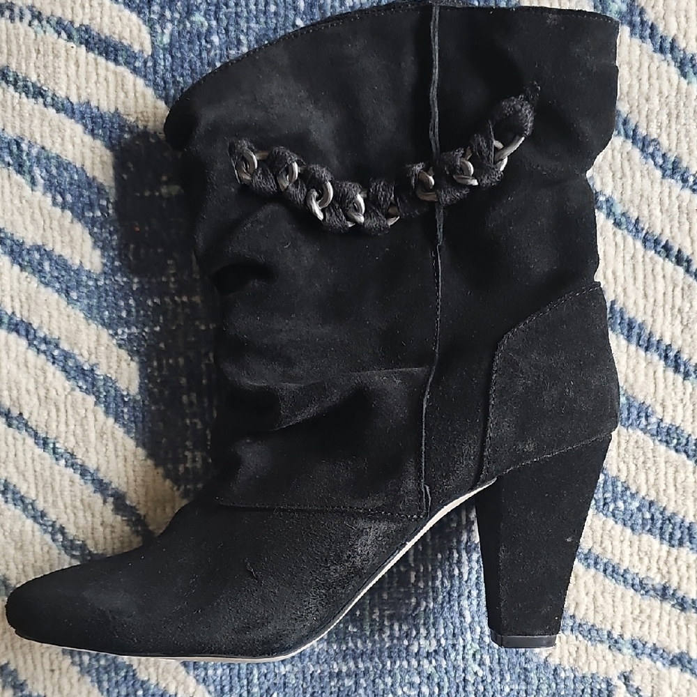 Elegant Black Suede Ankle Boots